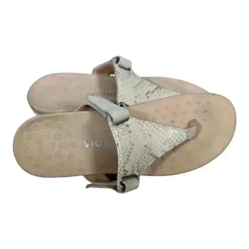 Vionic Sandals Wanda Thong Bone Women's 9 Leather Snake 41
